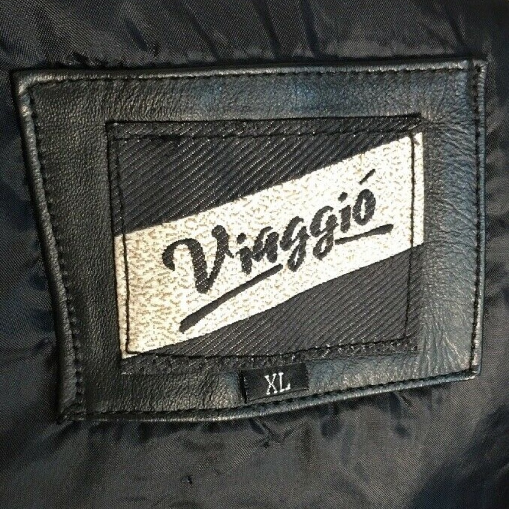 Mens XL Biker Bomber Genuine Black Leather Jacket - Picture 8 of 8
